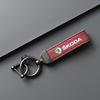 Leather Car Styling Keychain Key Holder Ring For Skoda Octavia MK2 MK3 2 3 A7 Fabia Karoq Kodiaq Superb Rapid Kamiq Scala Yeti bzsd98
