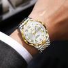 Men's Waterproof Luminous Business Watch Double Calendar Dial Quartz Watch