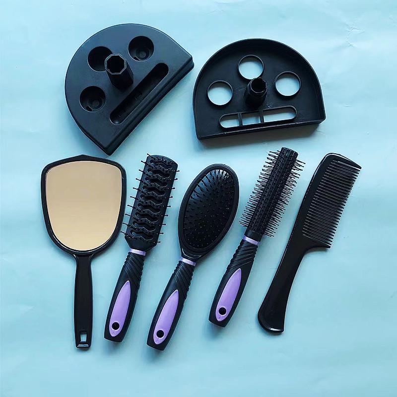 5-Piece Hairdressing Set with Mirror and Scalp Massage Comb