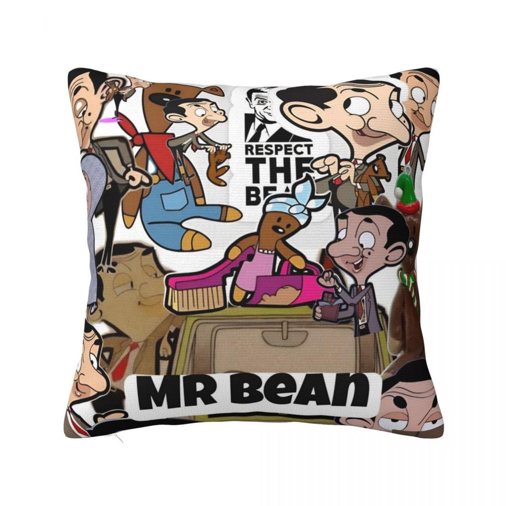 Cartoon Mr. Bean Rowan Atkinson Comedian Pillow Cover Cushion Cover Soft Pillow Case Pillowcases For Wedding Party Home Decor