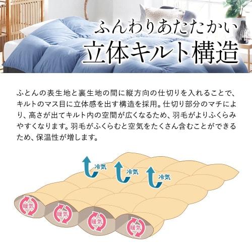 Showa Nishikawa Down Comforter, Made In Japan, 85% White Duck Down, 1.2kg, Plenty of Down, 350 Down Power, Winter Comforter, 3D Quilting, Single/Long,