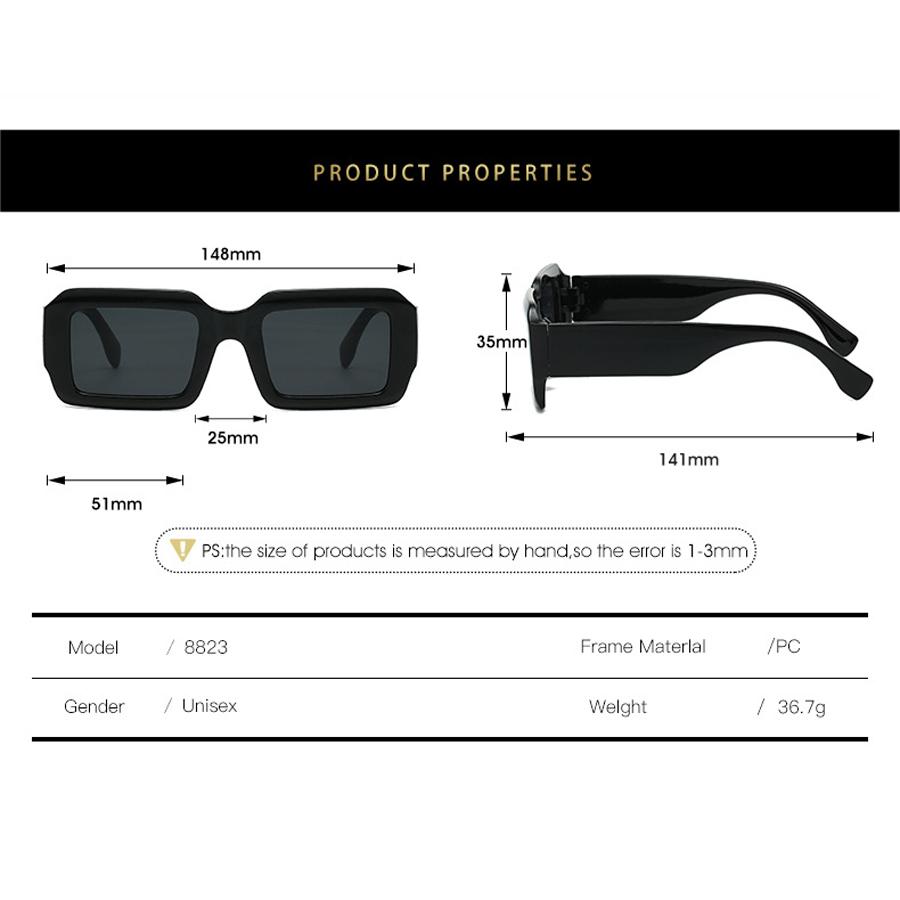 Vintage Rectangle Sunglasses Fashion Square Candy Color Shades Eyewear Trendy Retro Women Brand Design UV400 Sun Glasses