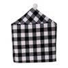 And Cozy Black White Checkered Christmas Chair Slipcover With Stylish Pom Poms For Holiday Atmosphere