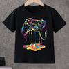 Boys' Gaming Controller Graphic T-Shirt Vibrant Short Sleeve Tee Colorful Gamepad Design Summer Boys Kids Funny Clothes