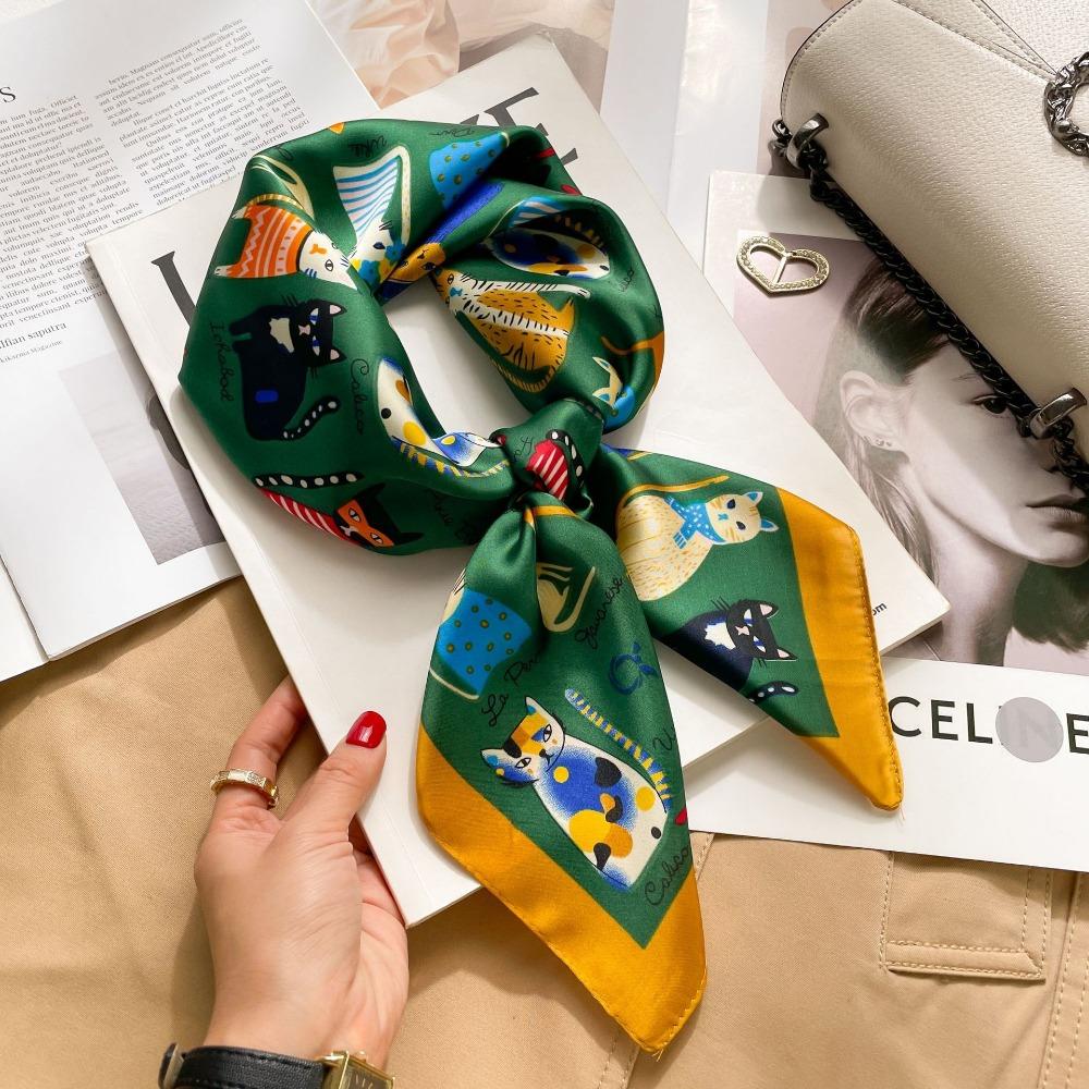 Luxury Silk Shawl Square Scarf for Women Satin Hijab Fashion Wraps Neckerchief Female Hair Bands Ribbon Headband Bandana