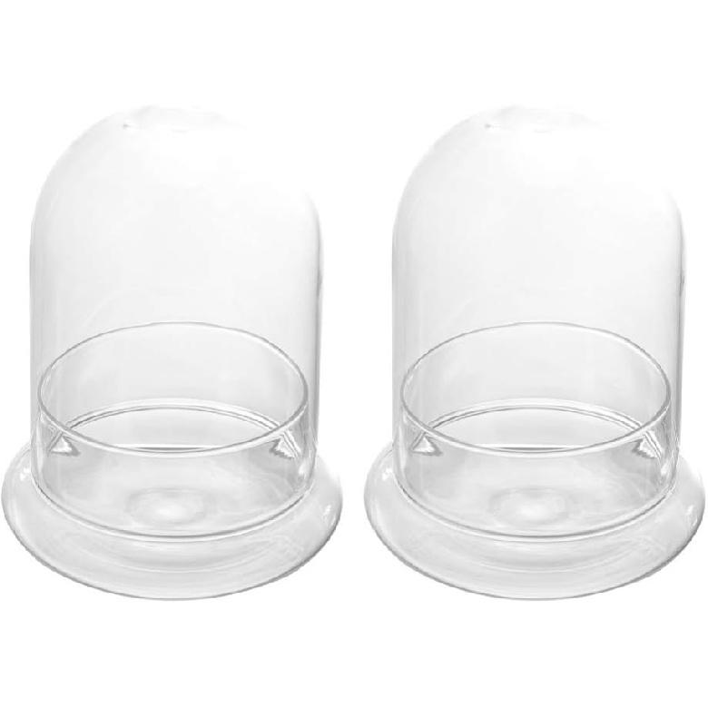 DOITOOL Glass Cloche Dome Bell Jar with Airhole and Base: 2 PCS Glass Terrarium Planter Container Decorative Clear Terrarium Planter for Plants,
