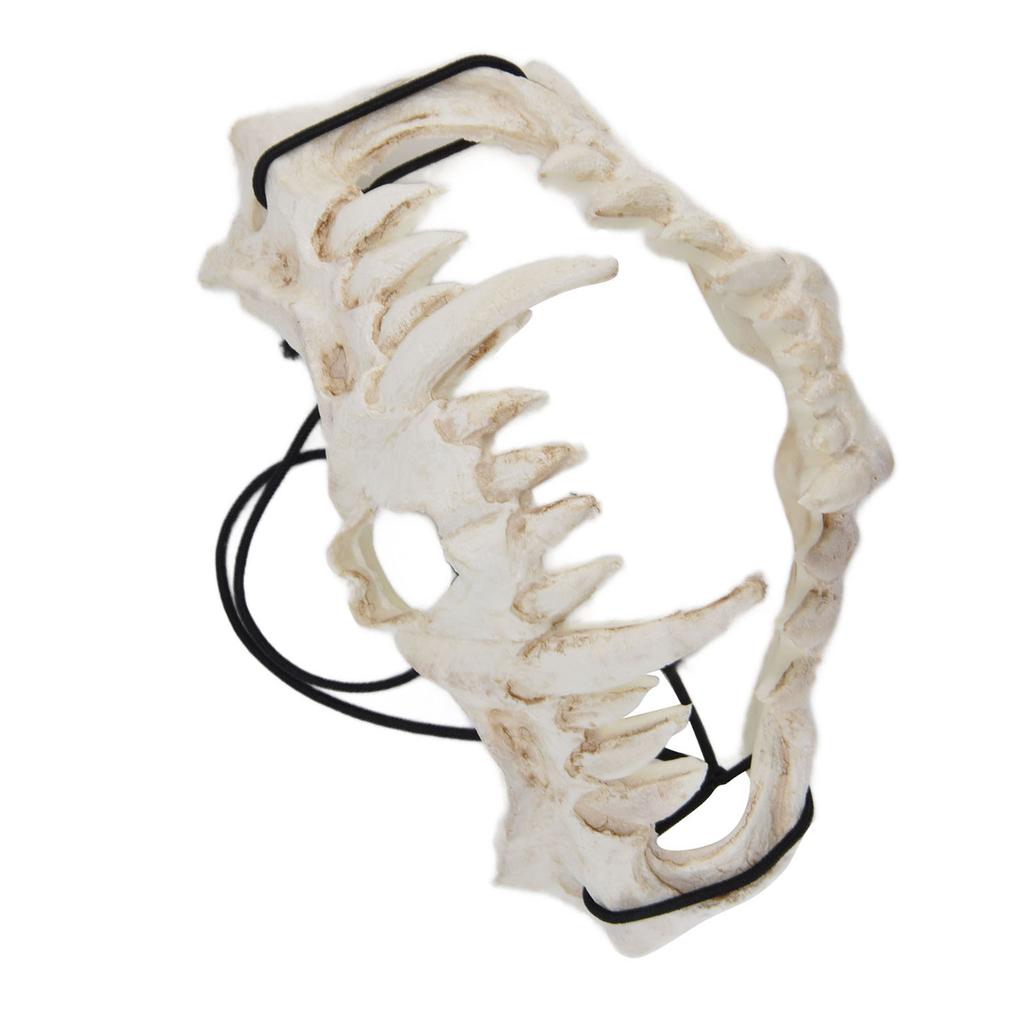 Skull Mask Latex Tiger Tooth Type Durable Waterproof Adjustable Scary Mask for Party Festival