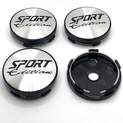 4 Stück/Set 60mm Auto Radmitte Nabenkappen Abdeckung Kit SPORT Edition Logo Dekoration Radkappe Auto Radkappe Staubdichte Abdeckungen Zubehör