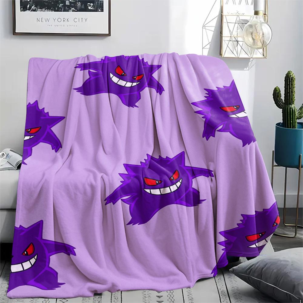

Pokémon Gengar pattern Flannel Blanket, High quality Comfortable for All Seasons, Home Decor, Warmth and Comfort, Perfect for Gifts. 80cm x 120cm