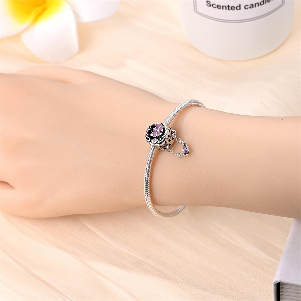 Authentic copper Charm Bead Charms Luxury Purple Butterfly Bead Charms Compatible With Bracelets Diy Women Making Delicate Gift