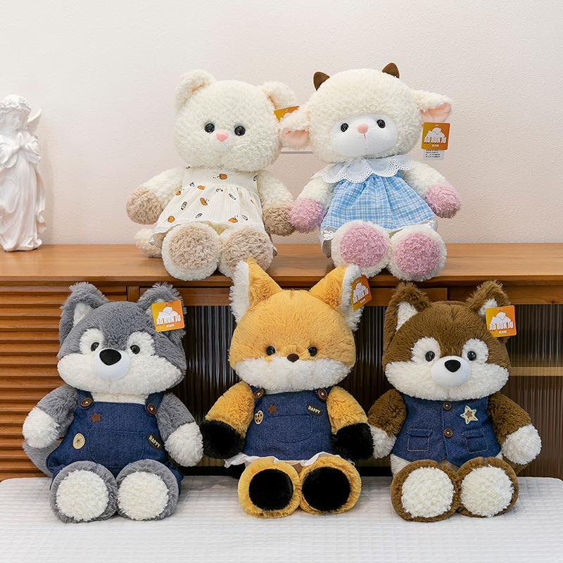 Bai Fen Bai Dolls And Toys Forest Run Series Plush Toy Wolf Children's Birthday Gift Couple Doll Fox Pillow