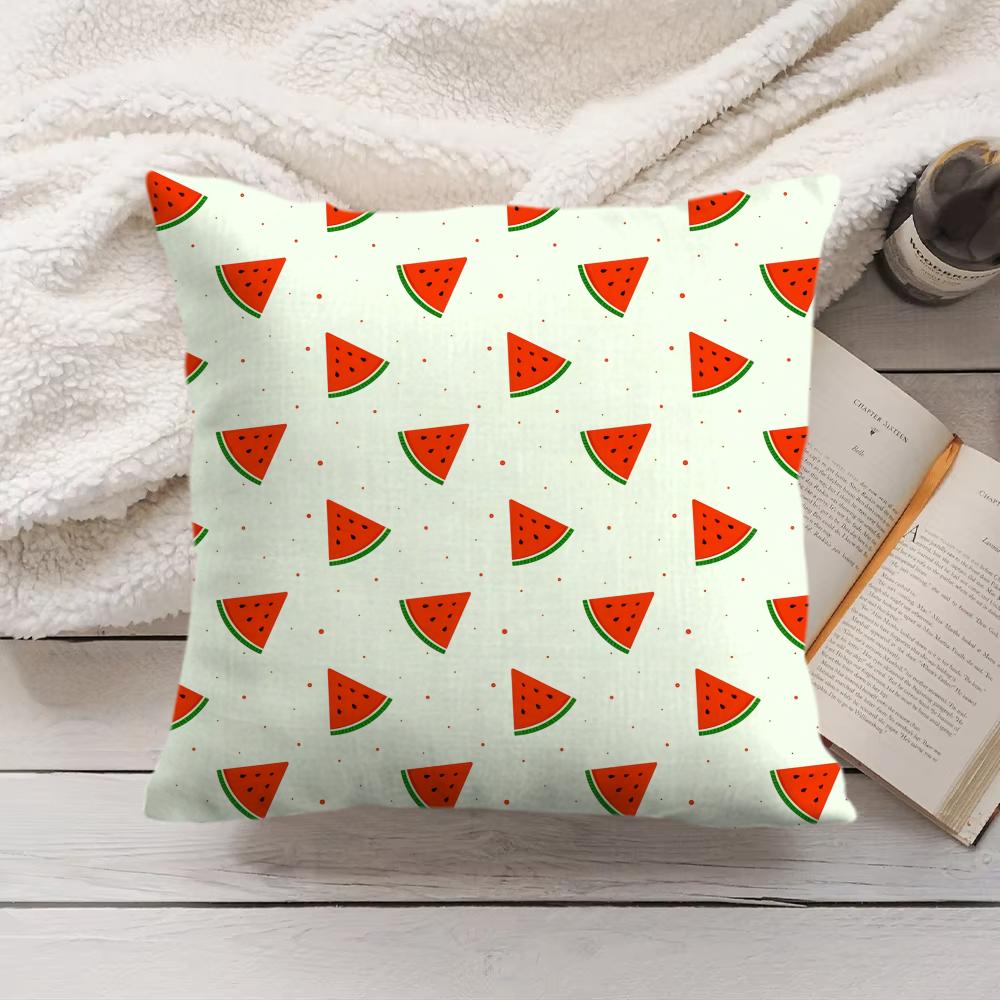 Watermelon Cushion Cover Soft Short Plush Pillow Cover Smooth Cozy Texture Aesthetic Cushion Case Home Decor