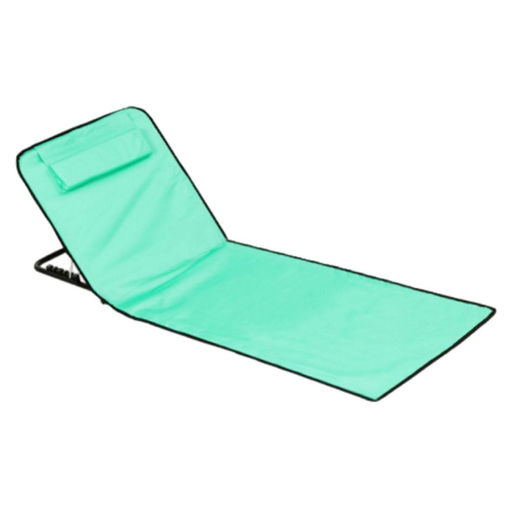 Folding Beach Chair With Adjustable Seating Dual-Purpose Beach Mat Outdoor Portable Single Leisure Chair Lightweight Portable