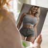 Brand 2D Metal Wall Art Confident Blonde Lady Decor Weatherproof Iron Plaque 7.87x11.8in Indoor Outdoor Garden Living Room Summe