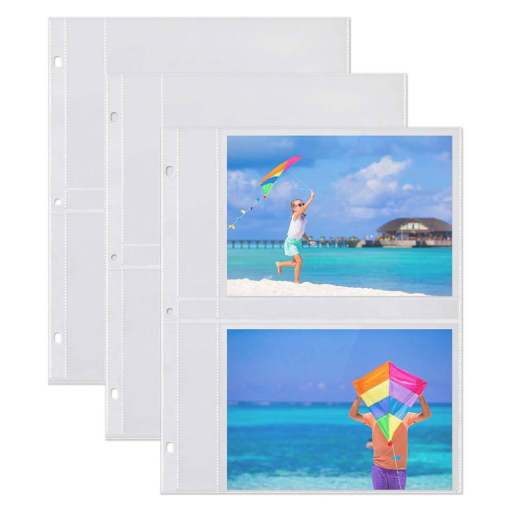 10 Stück Transparente Fotoalbum-Innenseiten A5 3/7-Ring-Kartenhalter-Hüllen 1/2/4/6 Fächer Kpop Album Nachfüllseiten Kartenaufbewahrung