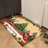 New Polyester Christmas Mat Non-Slip Santa Claus Outdoor Carpet Printed Xmas Doormat Living Room