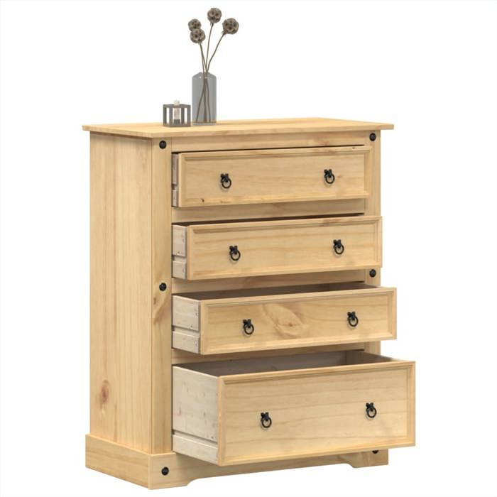 VidaXL Commode Corona 92x48x120 Cm Solid Pine Wood, Chest of Drawers, Filing Cabinet, Chest of Drawers, Storage Cabinet, 4005675
