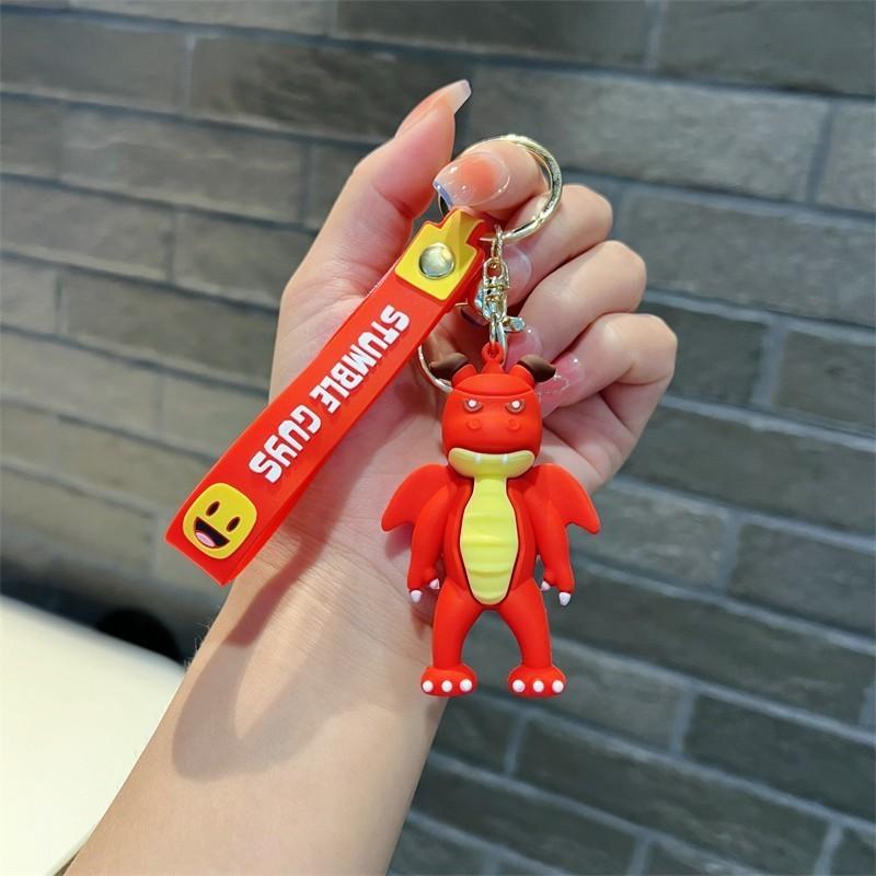 

Очаровательный мультяшный брелок Stumble Guy, милый резиновый подвес для сумки, аксессуар для ключей Fire Dragon