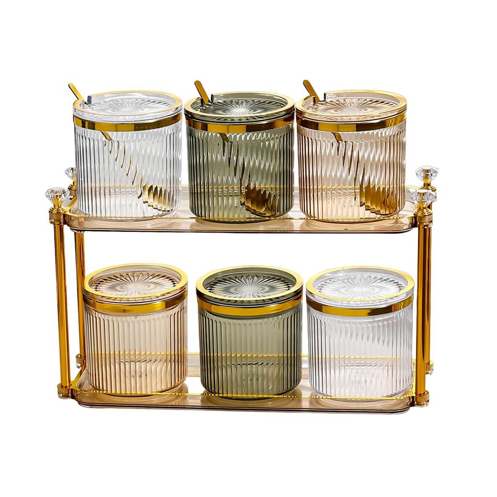 Spice Jar Counter Kitchen Multifunction Dustproof Food Storage Condiment 2