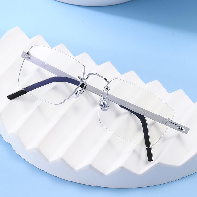 Summer Rimless Titanium Alloy Glasses: High-End Retro Light Luxury Unisex Frames