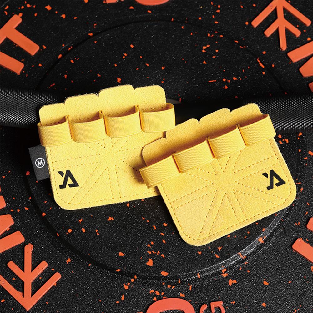 1 Pair Four-Finger Fitness Cowhide Gloves Anti-Slip Wear-Resistant Weightlifting Pull-Up Drag Sport Ware Fitness Accessories