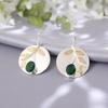 Green Onyx Gemstone 925 Sterling Silver Jewelry Handmade Earrings 1.73" For Her EE-176-21