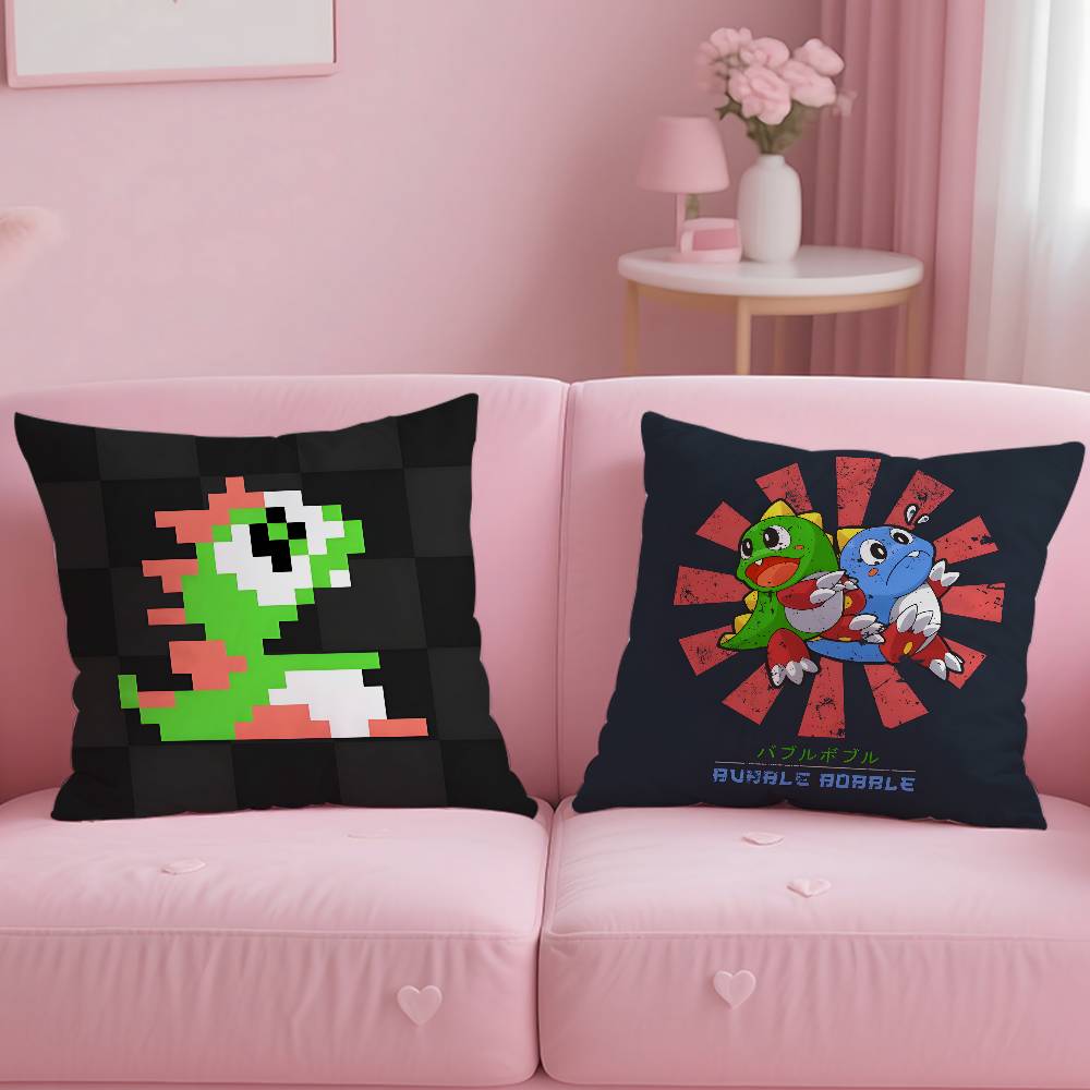 Puzzle Game B-Bubbles Bobble Pillow Case Anti-dustmite Pillowcase Invisible Zipper Silky Short Plush Sofa Cushion Cover
