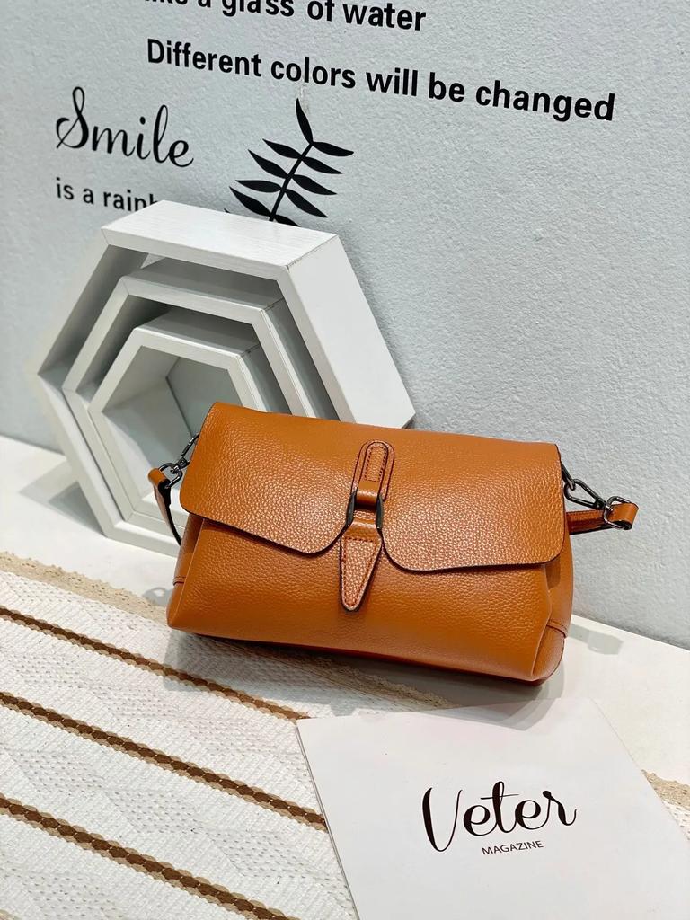 High Quality Cow Leather Women's Shoulder Bag Crossbody Lady Casual Handbag Underarm Pouch Multiple Compartments Messenger Bag