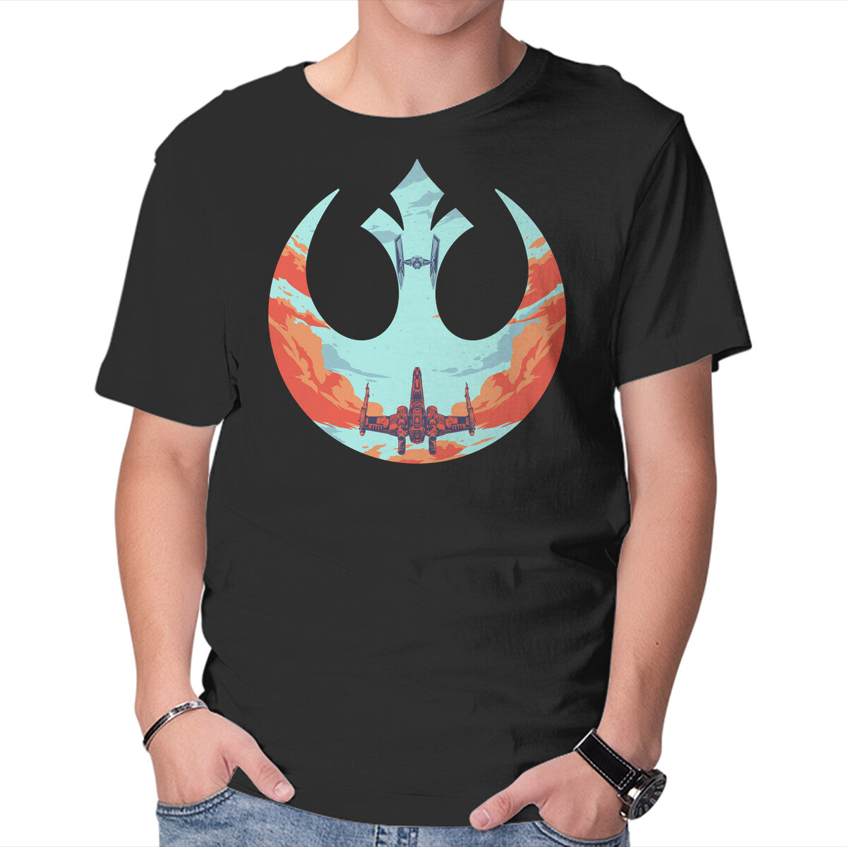 Unisex Crew Neck T-Shirt Rebel Fighter Graphic Short Sleeve Casual Tee XXL