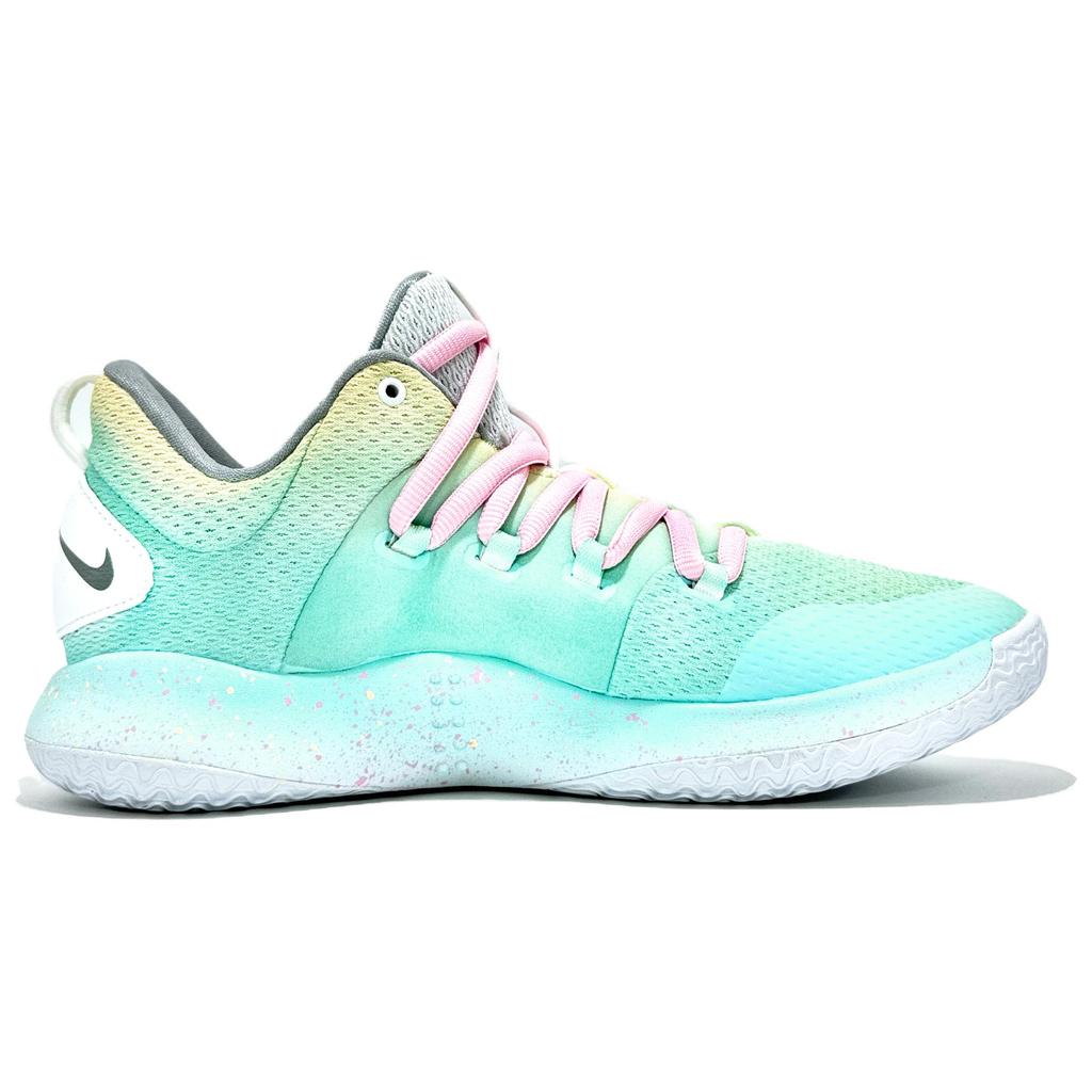 Nike Hyperdunk X Mesh Cushioning Slip Resistant Abrasion Resistant Low Top Basketball Shoes Men's Cyan Pink AR0465-100(Team479-)