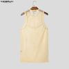 INCERUN Summer Men Beach Sets Sleeveless Hollow Tops Elastic Waist Pants Two-piece Suits