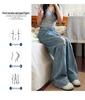 Women's Plus Size Retro Ripped Jeans - Autumn Loose Fit, Slimming Wide-Leg for Pear Shapes