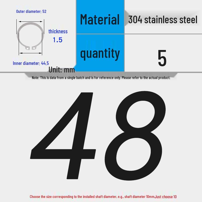 304 Stainless Steel Snap Ring for 3-200 Bearing