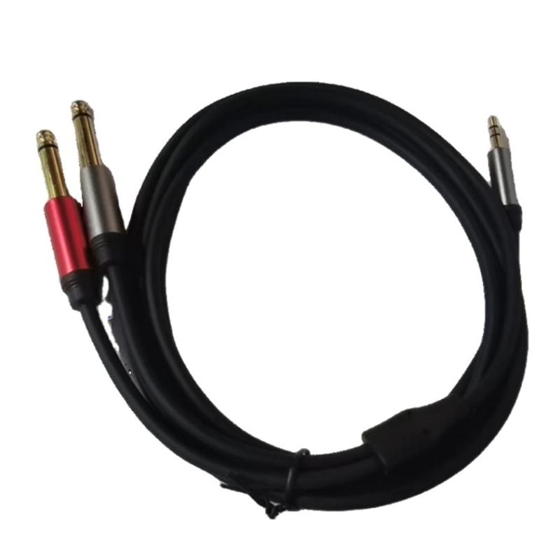 1.5m Audio Line 3.5mm TRS To Dual 6.35mm TS AUX Cable for PC Headphone Mixer Amplifier 3.5 To Double 6.5 Mono Jack Cable