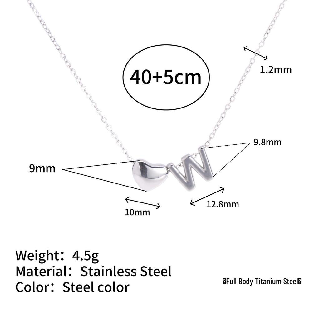 Herz Anhänger Halskette: 18K vergoldeter Edelstahl mit 26 englischen Buchstaben.