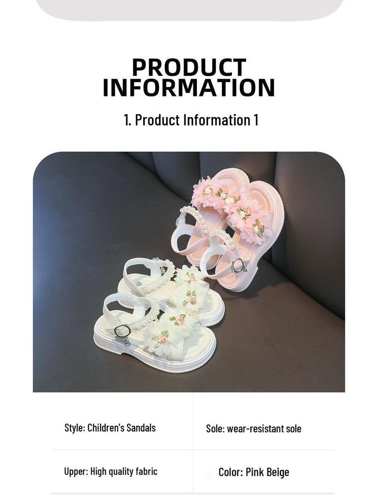2023 Summer Soft Sole Girls' Fashion Sandals - Princess Style for Middle and Big Kids