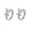925 Sterling Silver Jewelry Women Fashion Cute Tiny Clear Crystal CZ Stud Earrings Gift for Girls Teens Lady E001