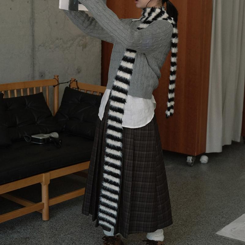 Knit Scarf for Women Long Skinny Belt Necktie Neck Scarf Girls Photo Props Long Neckerchief Skinny Scarf Necktie