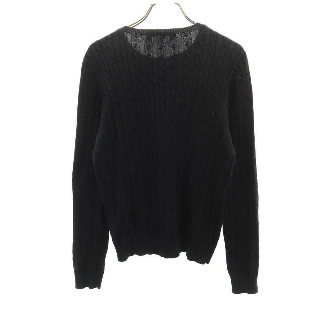 RALPH LAUREN GOLF Langarm Zopfmuster M Schwarze Serie Pullover Damen Gebraucht