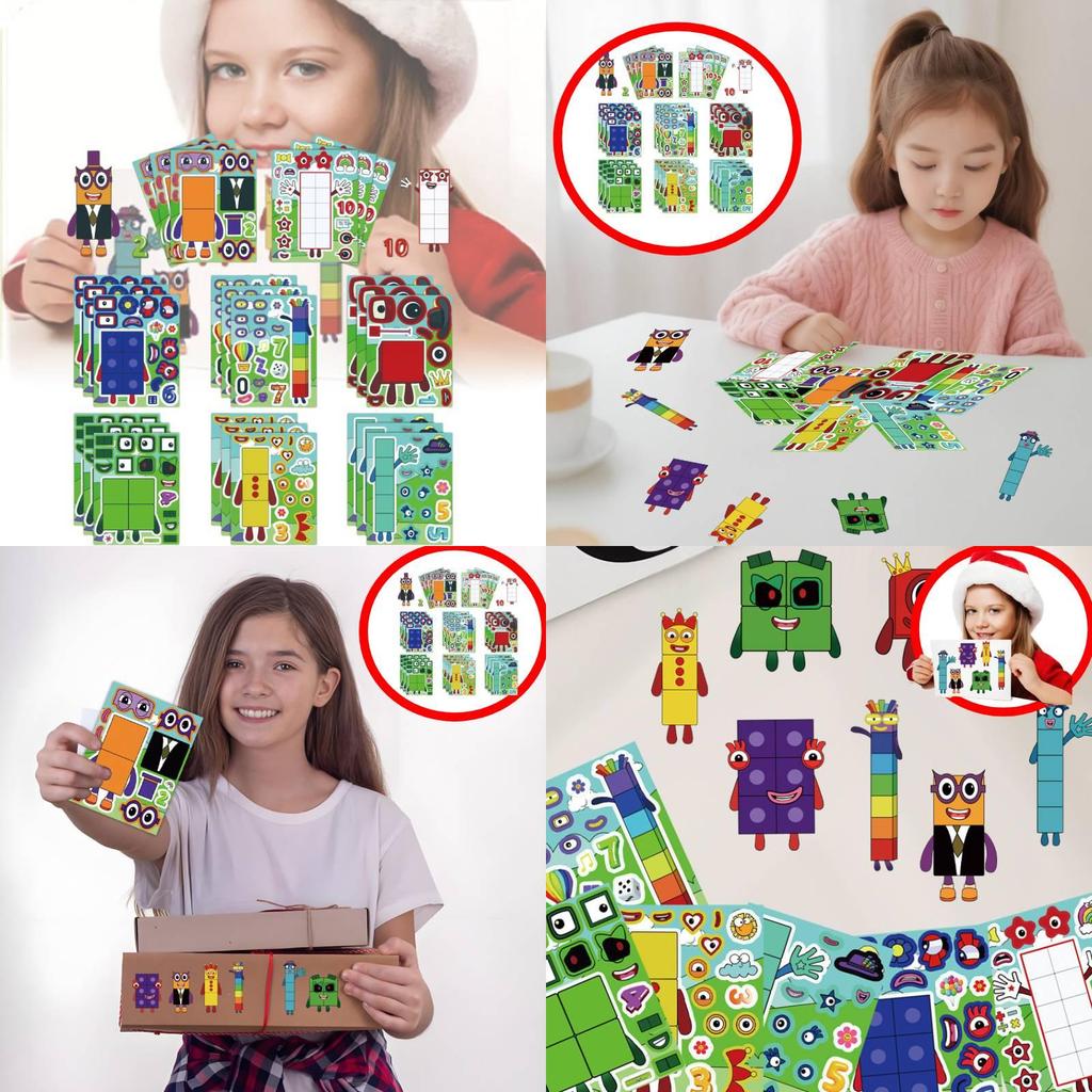 Cute New Digital Building Blocks Interactive Puzzle Stickers For Kids Fun Playtime