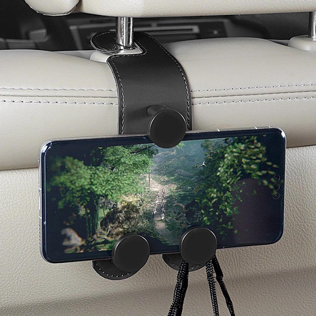 Car Headrest Hooks Headrest Phone Storage Hanger Auto Seatback Stand Hooks for Commuting Travel Business Trip Camping Daily