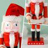 AEE4-1 PCS Wood 25CM Wood Nutcracker Santa Figure Ornaments Christmas Home Decor Present Ornaments