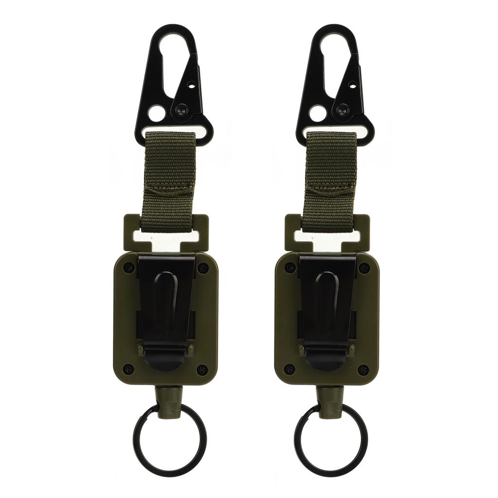 2 PCS Easy Pull Buckle Keychain Olecranon Buckle Stretchable Quick Release Buckle Key   for Bag Pants