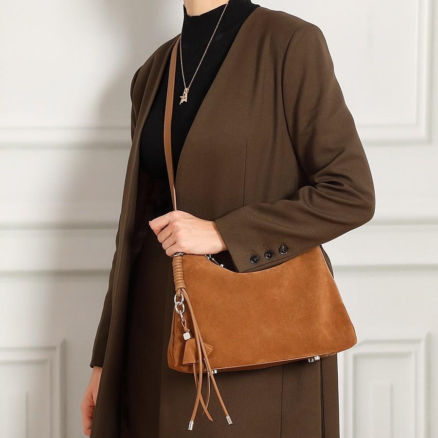 Versatile Retro Suede Leather Women's Bag High-End Commuter Tote Bag Single Shoulder Underarm Bag