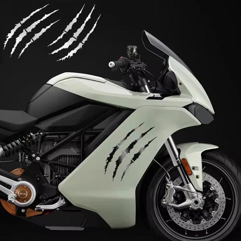 2Pcs Motorcycle Monster Claw Scratch Stickers Diy Motocross Helmet Body Vinyl Decals For Bmw Ktm Kawasaki Yamaha Suzuki Honda