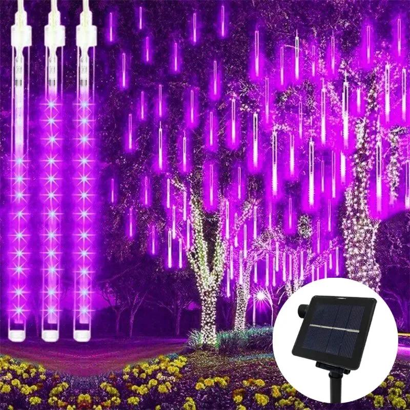 Festoon LED Meteor Shower String Light Christmas Wedding Party Solar Garland Lamp Summer Garden Decoration Solar Outdoor Lights