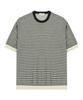 DRAW FIT Stripe Texture Line Half Knit [D.Grey]