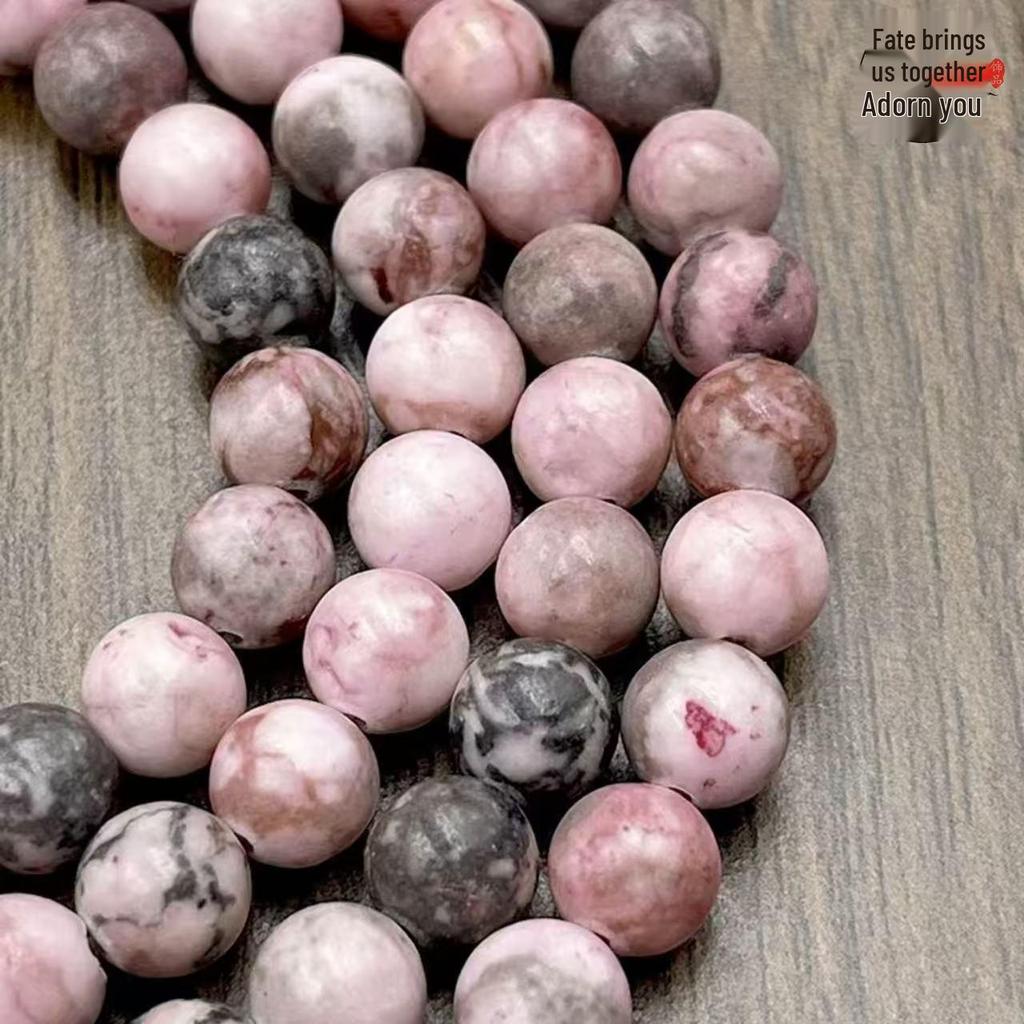 Pink Zebra Stone Beads for DIY Jewelry: Round Bead, Bracelet, Necklace, Hairpin, Pendant Accessories
