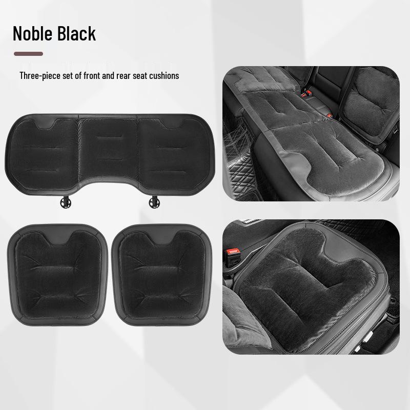 Universal Thickened Flannel Car Seat Cushion Set for All Seasons (3-Piece)