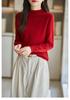 Women's Slimming Wool Sweater - Half High Neck, Long Sleeve, Loose Velvet Pullover, Versatile Knitwear for Autumn/Winter.
